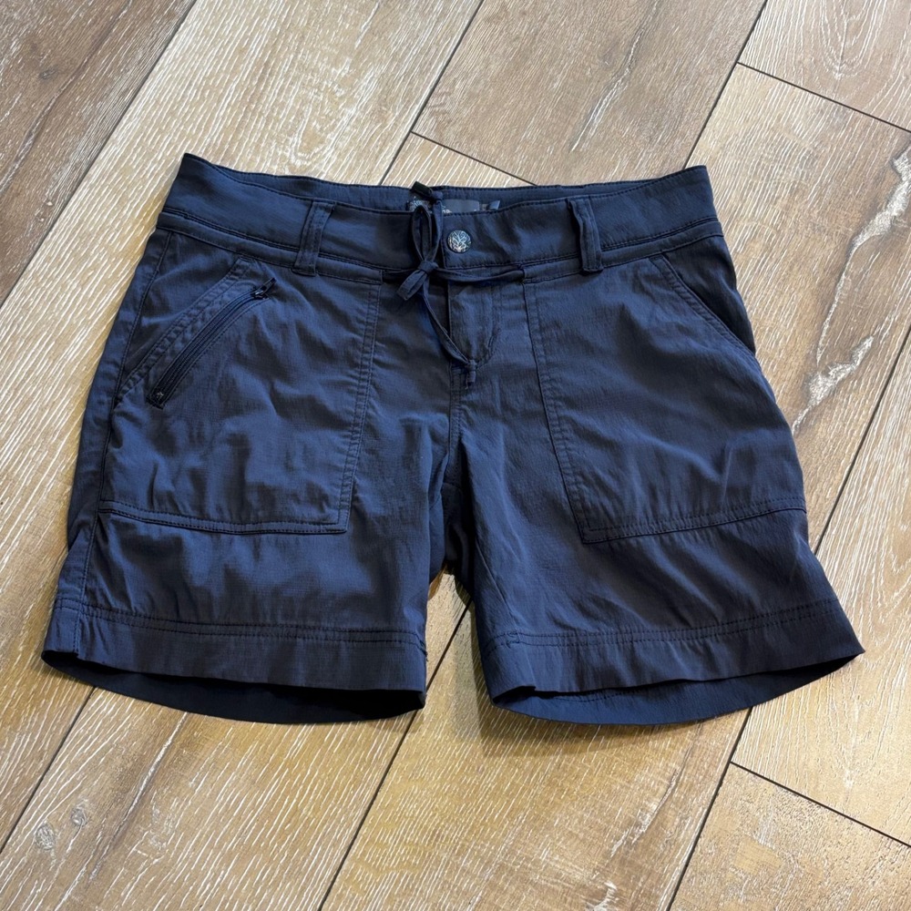 Prana Halle Shorts Womens 4 Charcoal Gray Stretch Zion Ripstop Hiking Outdoor